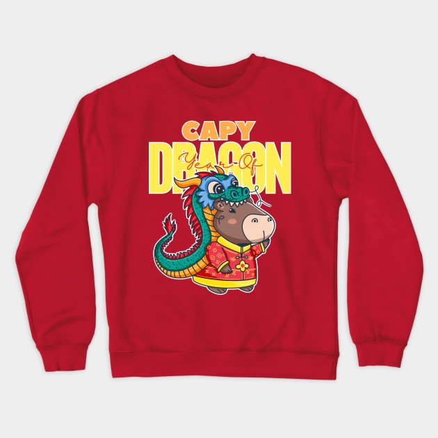 Capy Year of Dragon Crewneck Sweatshirt by GiveMeThatPencil